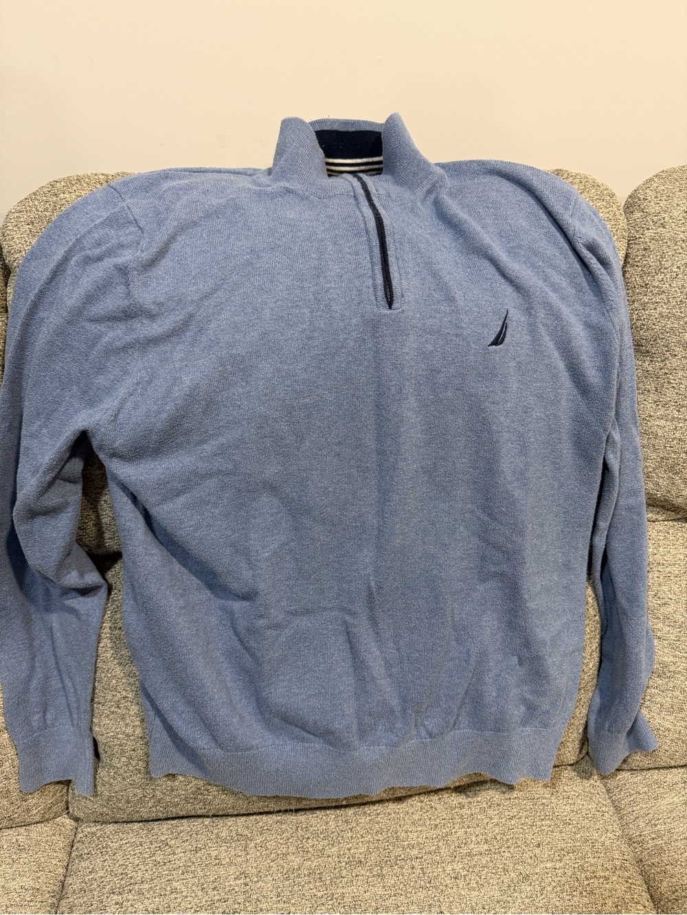 Nautica Light Blue Half-Zip Men's Sweater